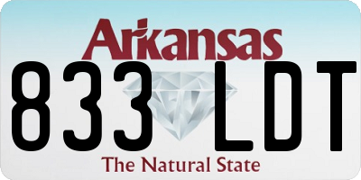 AR license plate 833LDT