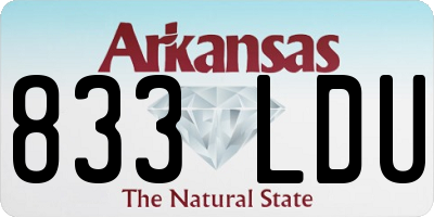 AR license plate 833LDU