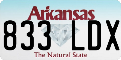 AR license plate 833LDX
