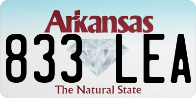AR license plate 833LEA