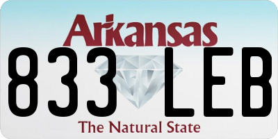 AR license plate 833LEB