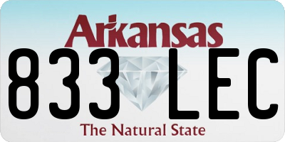 AR license plate 833LEC
