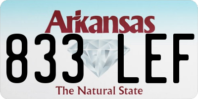 AR license plate 833LEF