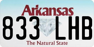 AR license plate 833LHB