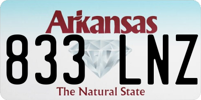 AR license plate 833LNZ