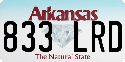 AR license plate 833LRD