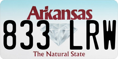 AR license plate 833LRW