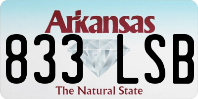 AR license plate 833LSB
