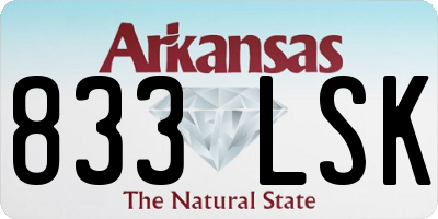 AR license plate 833LSK