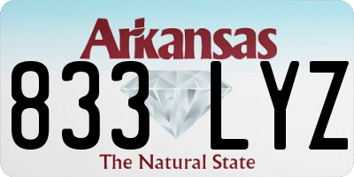 AR license plate 833LYZ