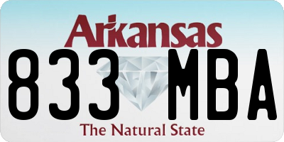 AR license plate 833MBA