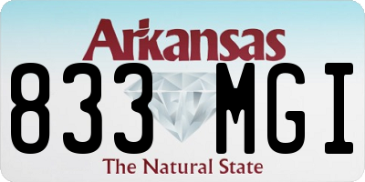 AR license plate 833MGI