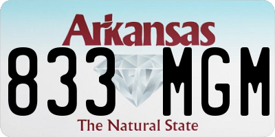 AR license plate 833MGM