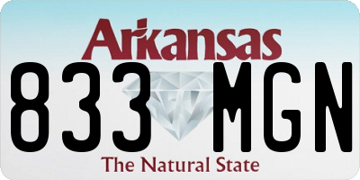 AR license plate 833MGN
