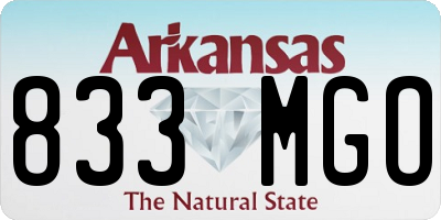 AR license plate 833MGO