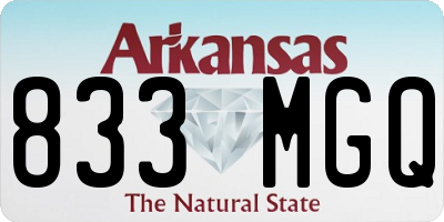 AR license plate 833MGQ