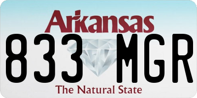 AR license plate 833MGR