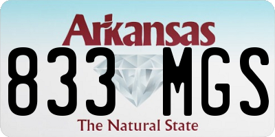 AR license plate 833MGS