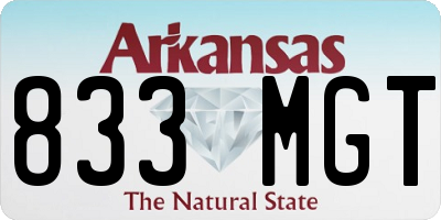 AR license plate 833MGT