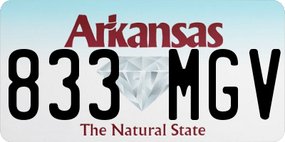 AR license plate 833MGV