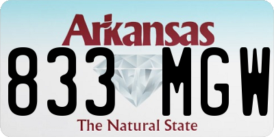 AR license plate 833MGW