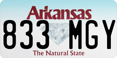 AR license plate 833MGY