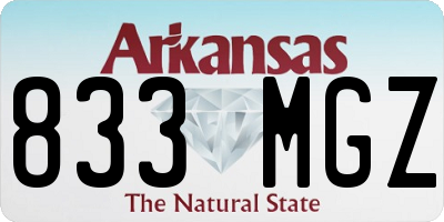 AR license plate 833MGZ