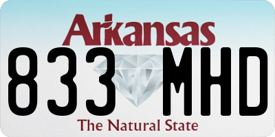 AR license plate 833MHD