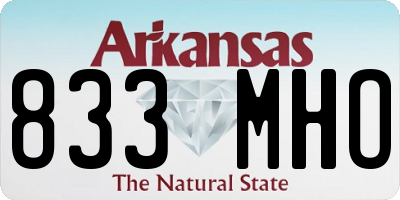AR license plate 833MHO