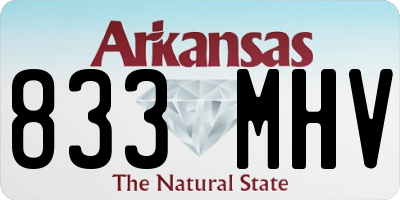 AR license plate 833MHV