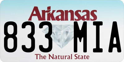 AR license plate 833MIA