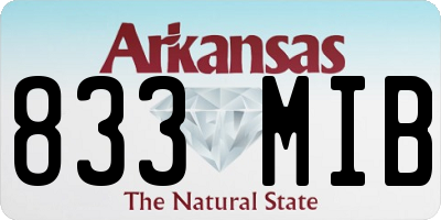 AR license plate 833MIB