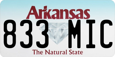 AR license plate 833MIC