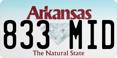 AR license plate 833MID
