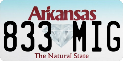 AR license plate 833MIG