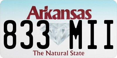 AR license plate 833MII