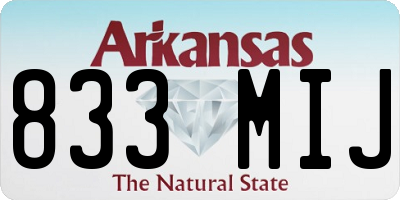 AR license plate 833MIJ