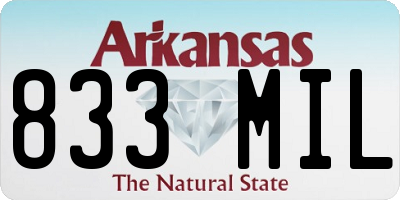 AR license plate 833MIL