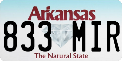 AR license plate 833MIR