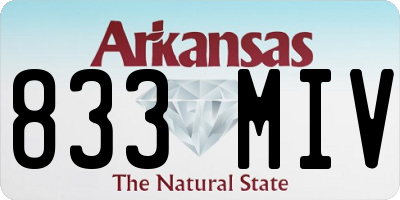 AR license plate 833MIV