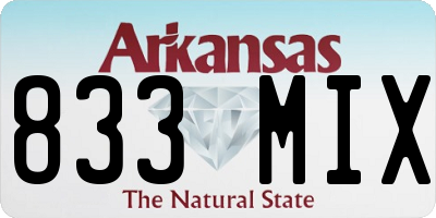 AR license plate 833MIX