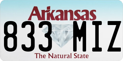 AR license plate 833MIZ