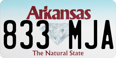AR license plate 833MJA