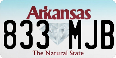 AR license plate 833MJB
