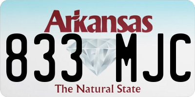 AR license plate 833MJC