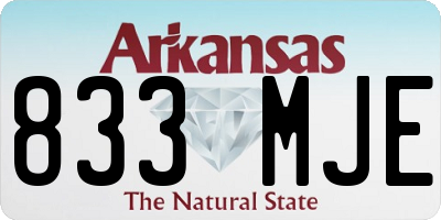 AR license plate 833MJE