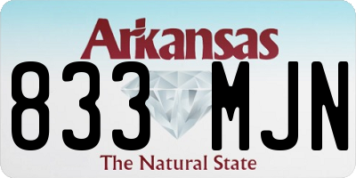 AR license plate 833MJN