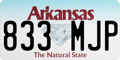 AR license plate 833MJP