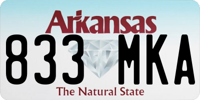 AR license plate 833MKA