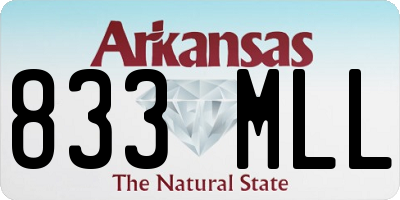 AR license plate 833MLL